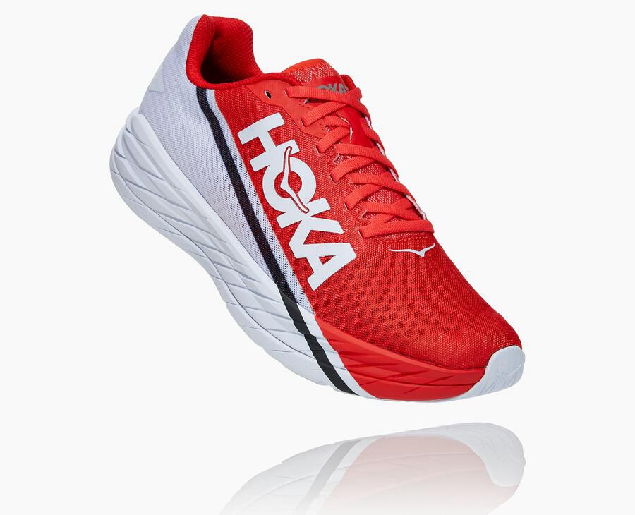 Hoka One One Rocket X - Men Running Shoes - Red/White,Australia MAR-278941